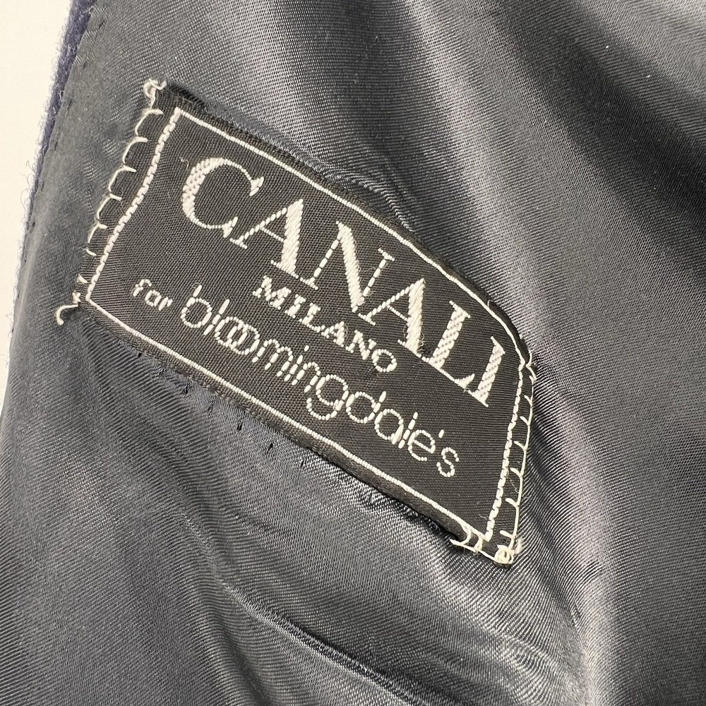 Canali Milano for Bloomingdale's Men's 100% Wool Overcoat Trench Navy Blue - Picture 11 of 14